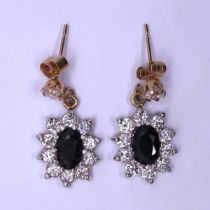 Pair of 9ct gold CZ earrings