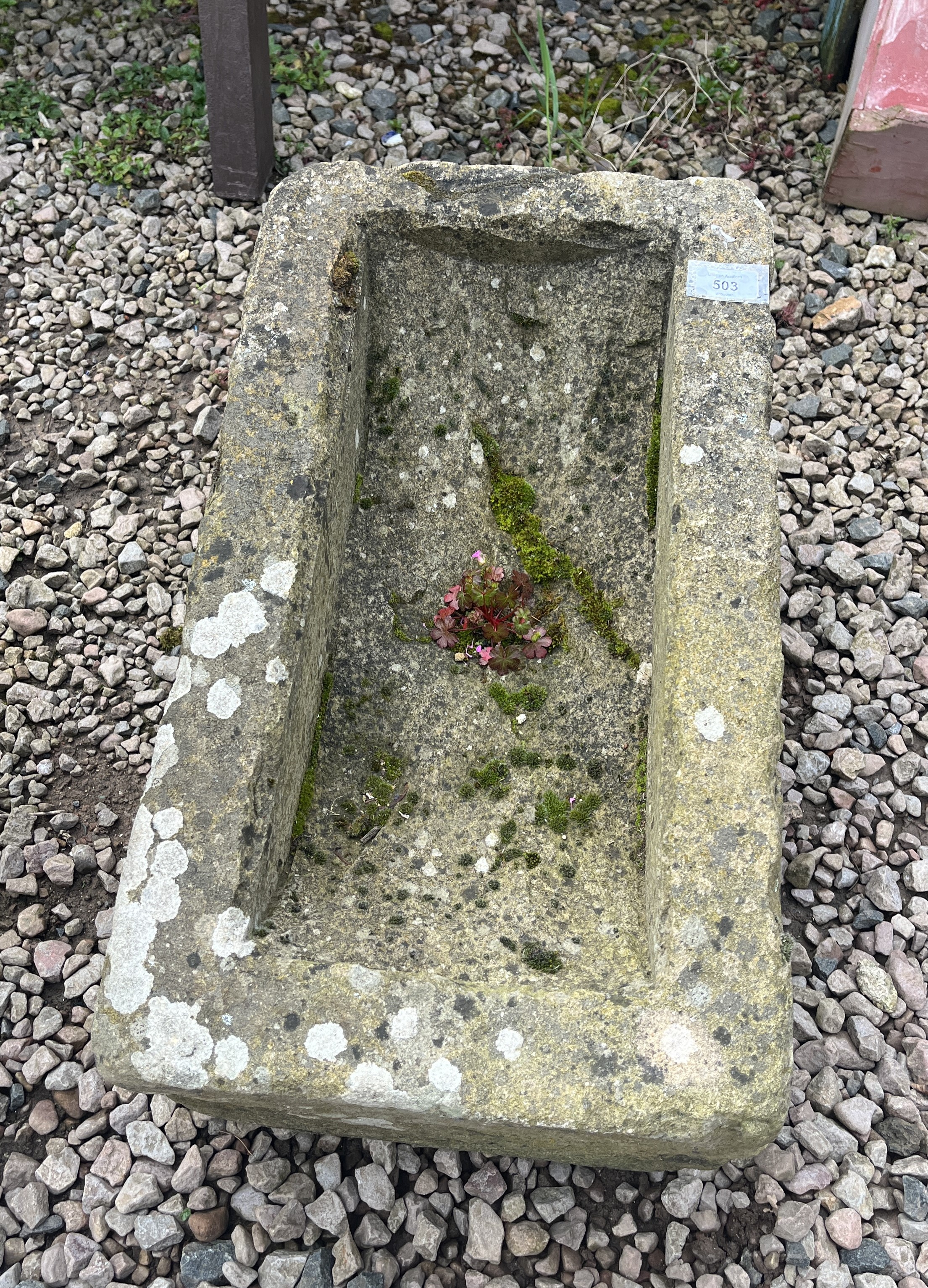 Antique stone trough - Approx size: W: 58cm D: 33cm H: 36cm - Image 2 of 3