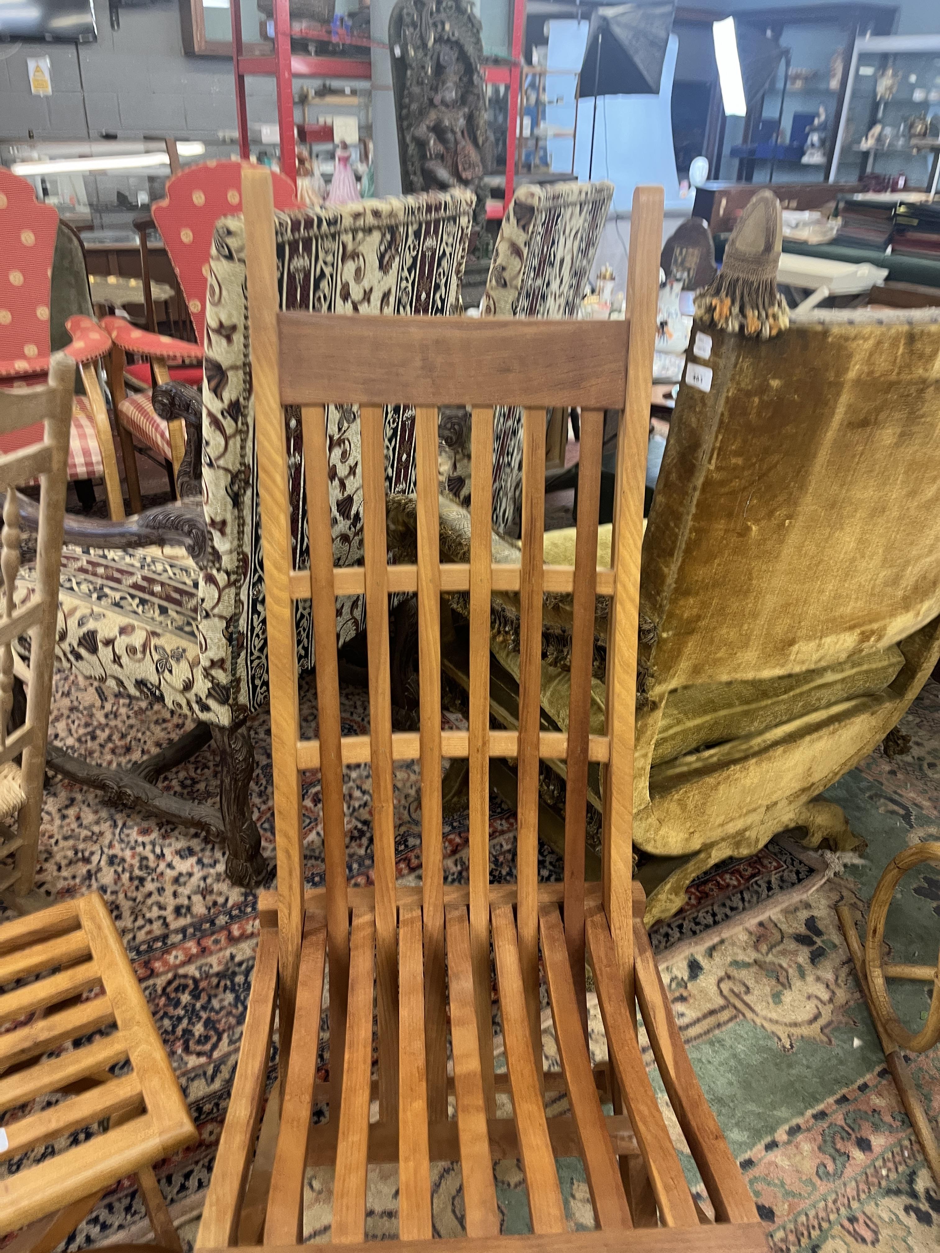 2 teak chairs & stool - Image 4 of 6