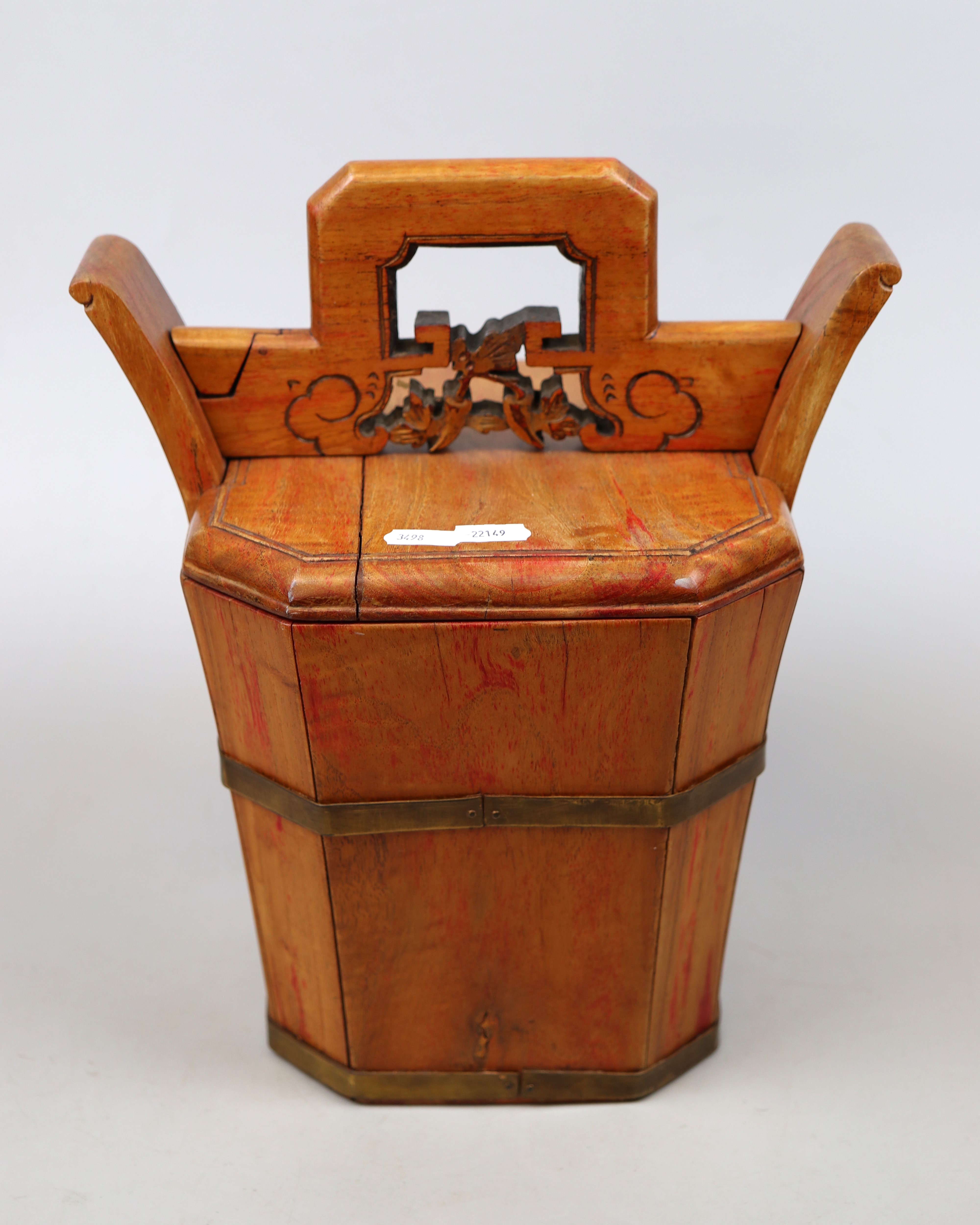 Chinese wooden rice basket - Image 3 of 6