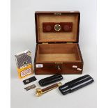 Cigar Thermador together with cigar cases, cutters etc