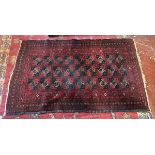 Vintage Afghan wool hand woven rug - Approx size: 140cm x 87cm