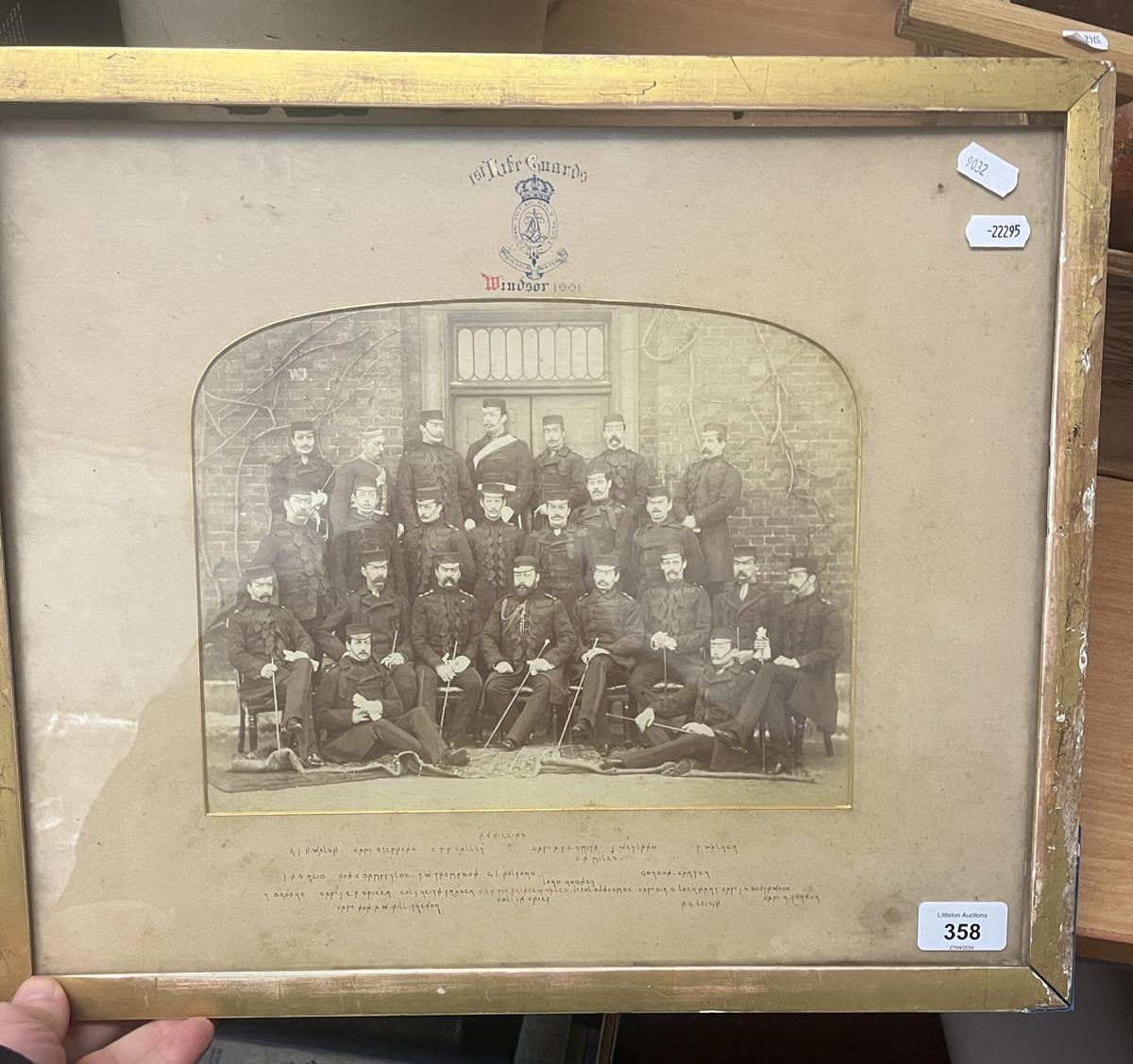 Framed photo life guards regiment including the Prince of Wales 1881