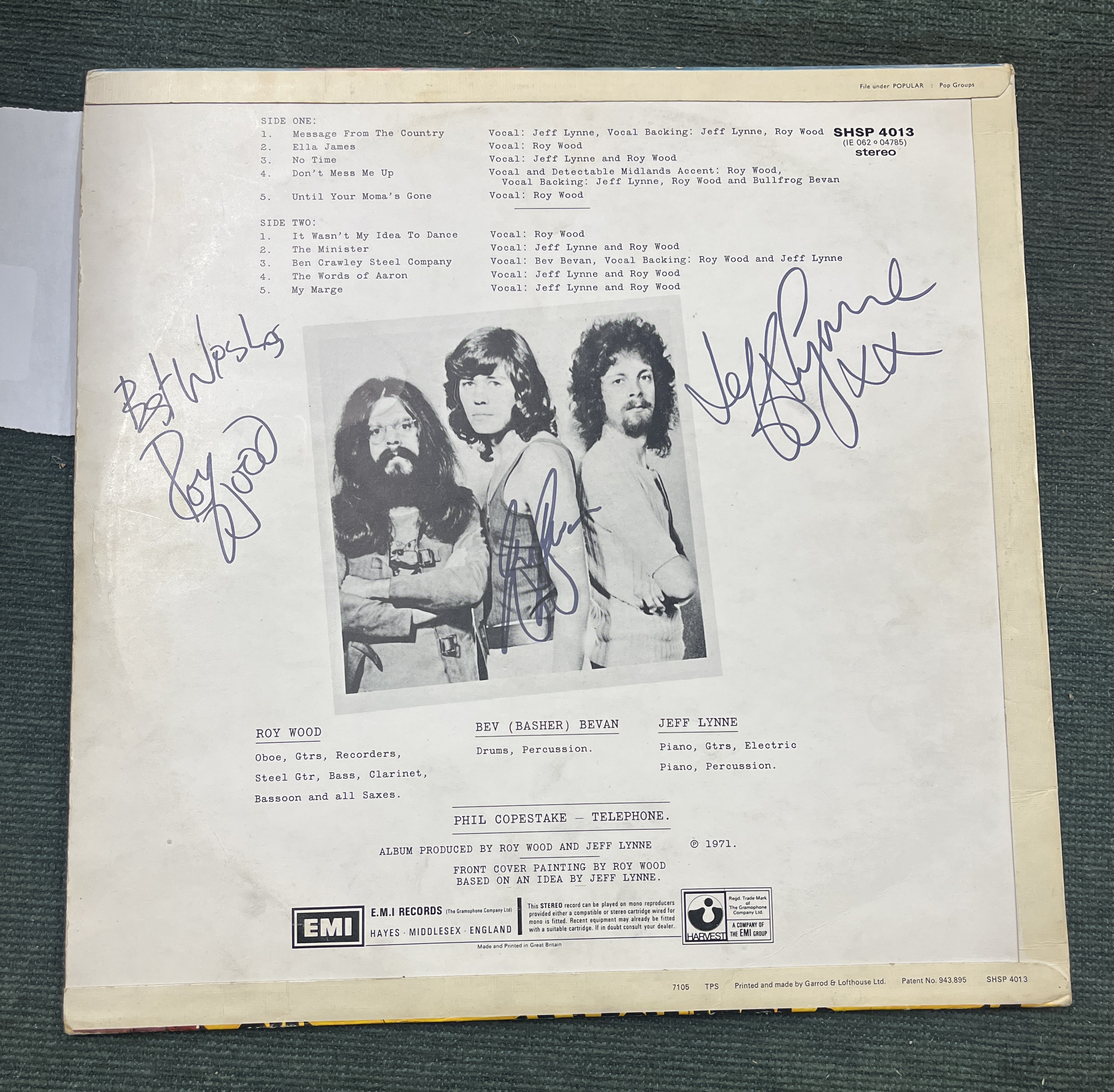 The Move Message from the Country LP signed by the band - Image 2 of 7