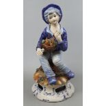Large ceramic Capodimonte figure of a boy - Approx height: 45cm