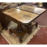 Fine pair of William IV rosewood tea tables