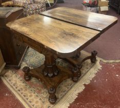 Fine pair of William IV rosewood tea tables