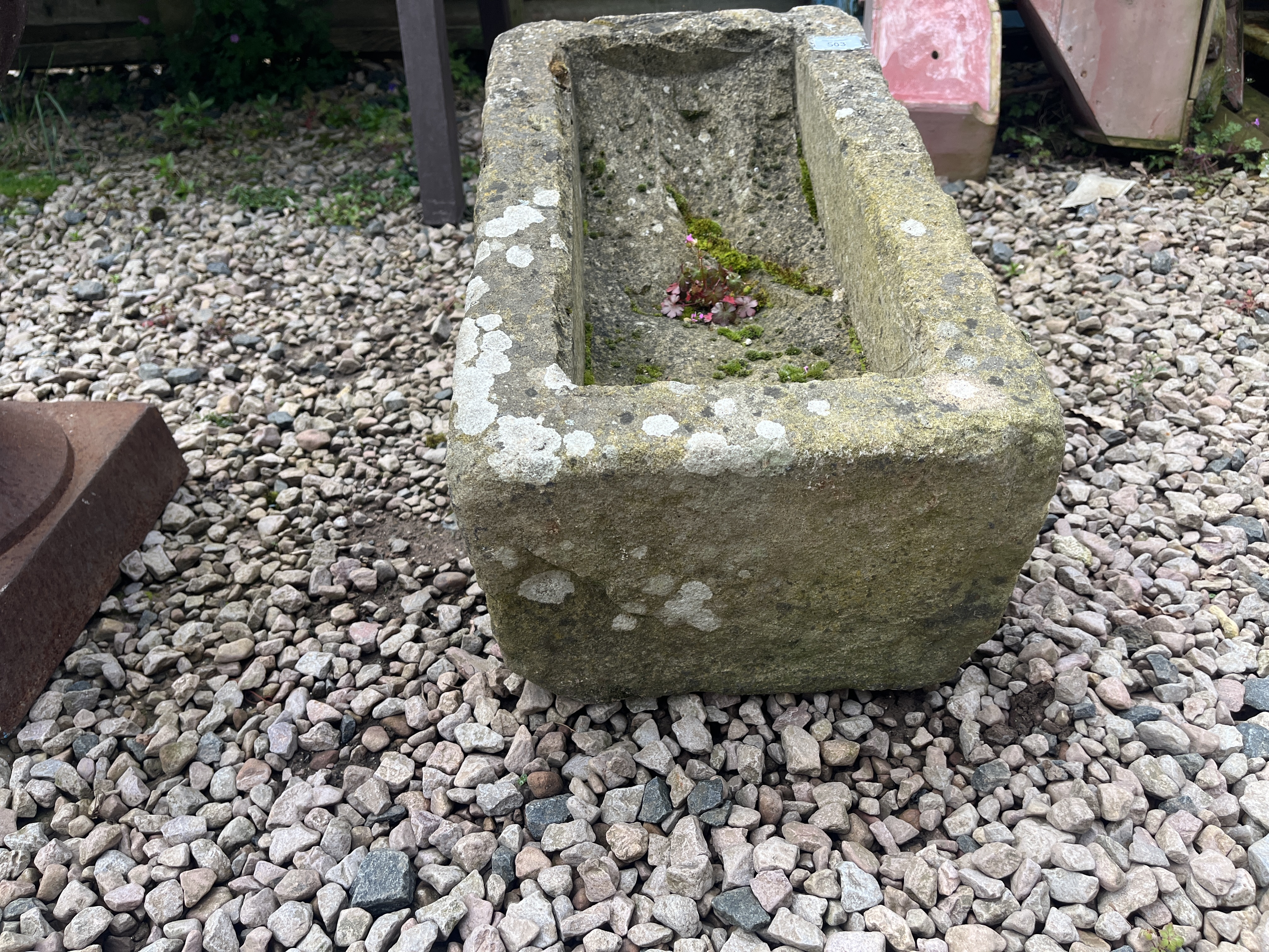 Antique stone trough - Approx size: W: 58cm D: 33cm H: 36cm - Image 3 of 3