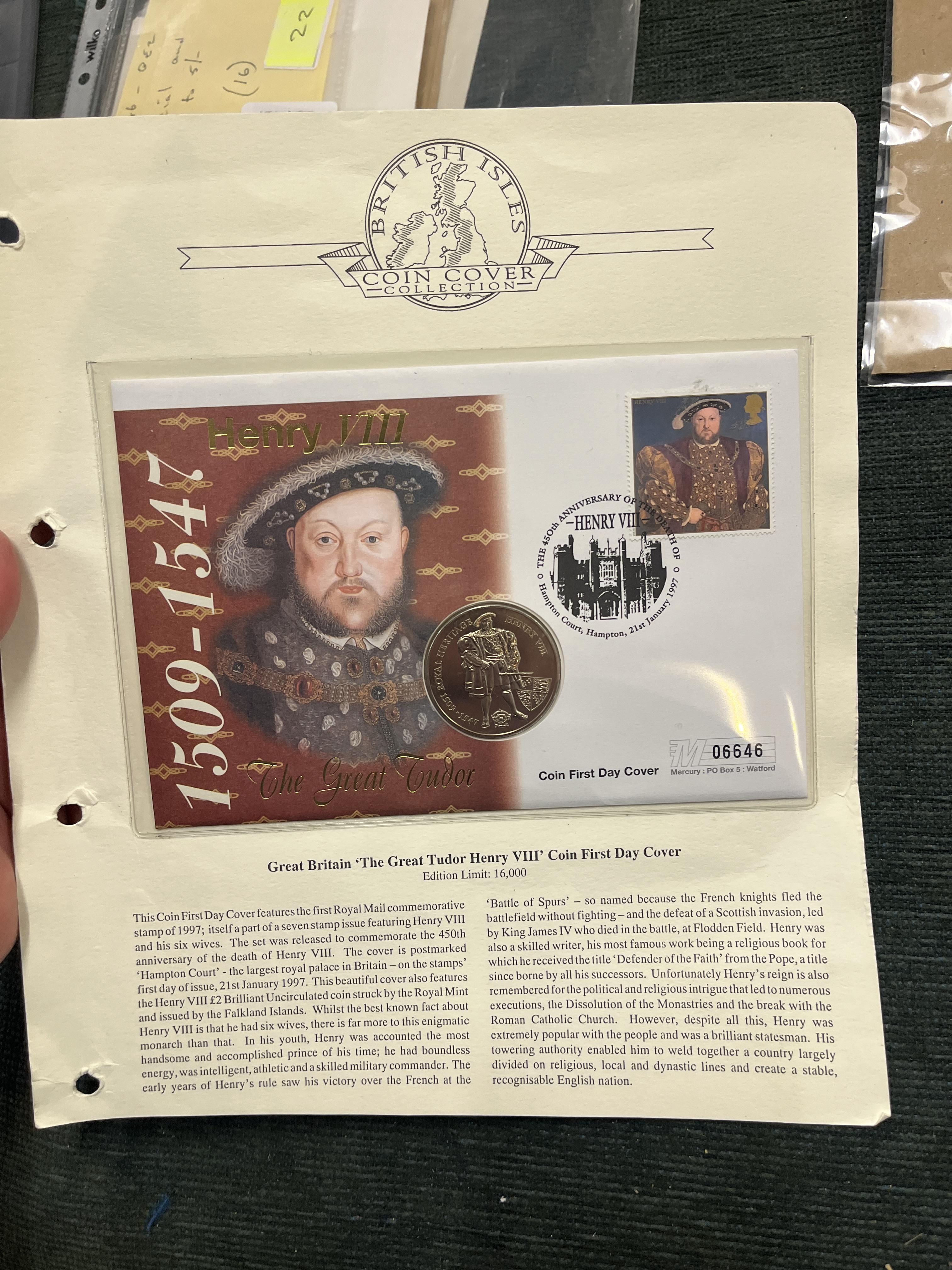 Stamps - Coin cover King Henry VIII £2 proof coin with special cover - Image 2 of 2