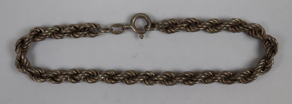 Hallmarked silver rope bracelet