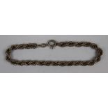 Hallmarked silver rope bracelet