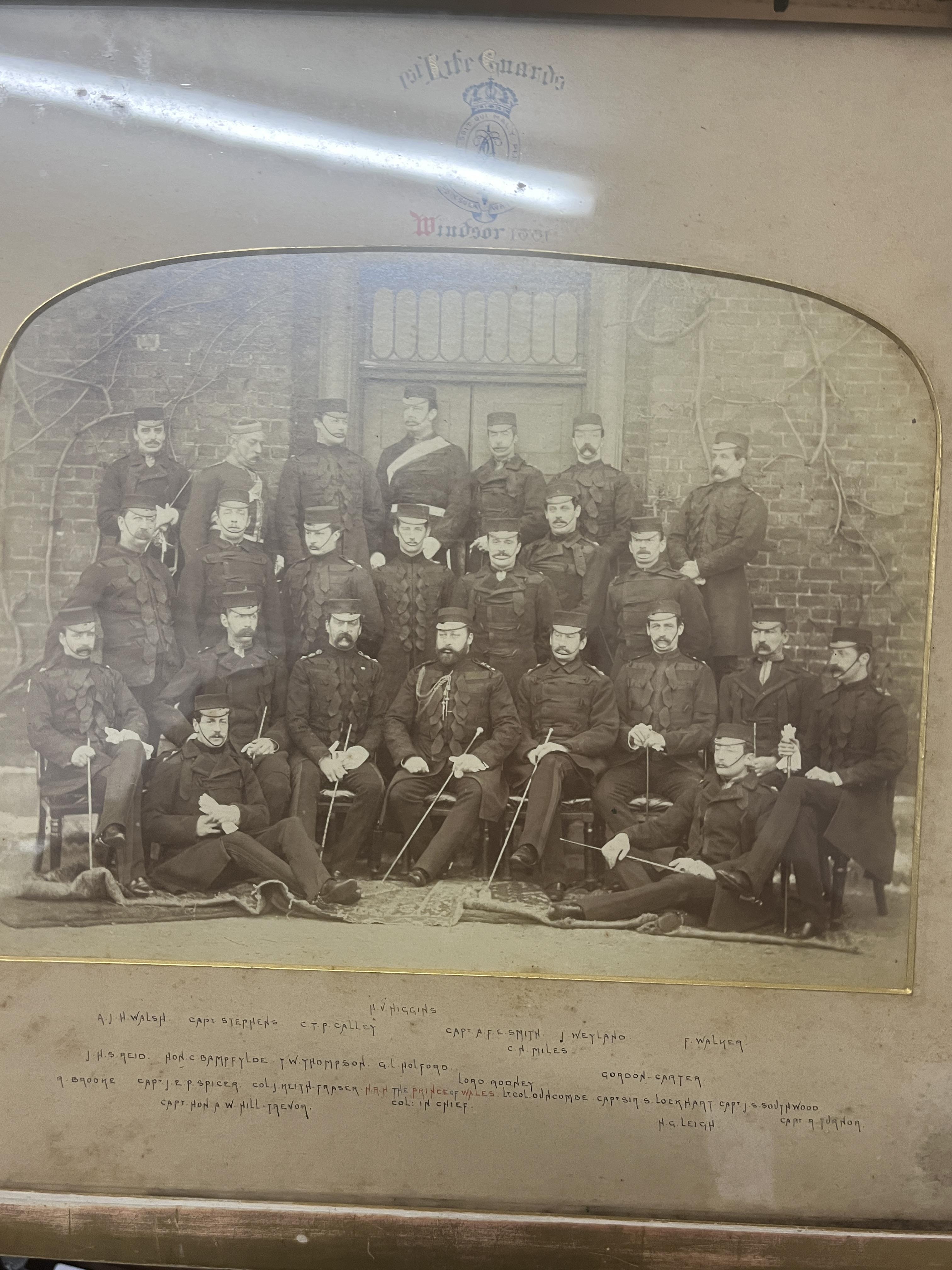 Framed photo life guards regiment including the Prince of Wales 1881 - Image 2 of 4