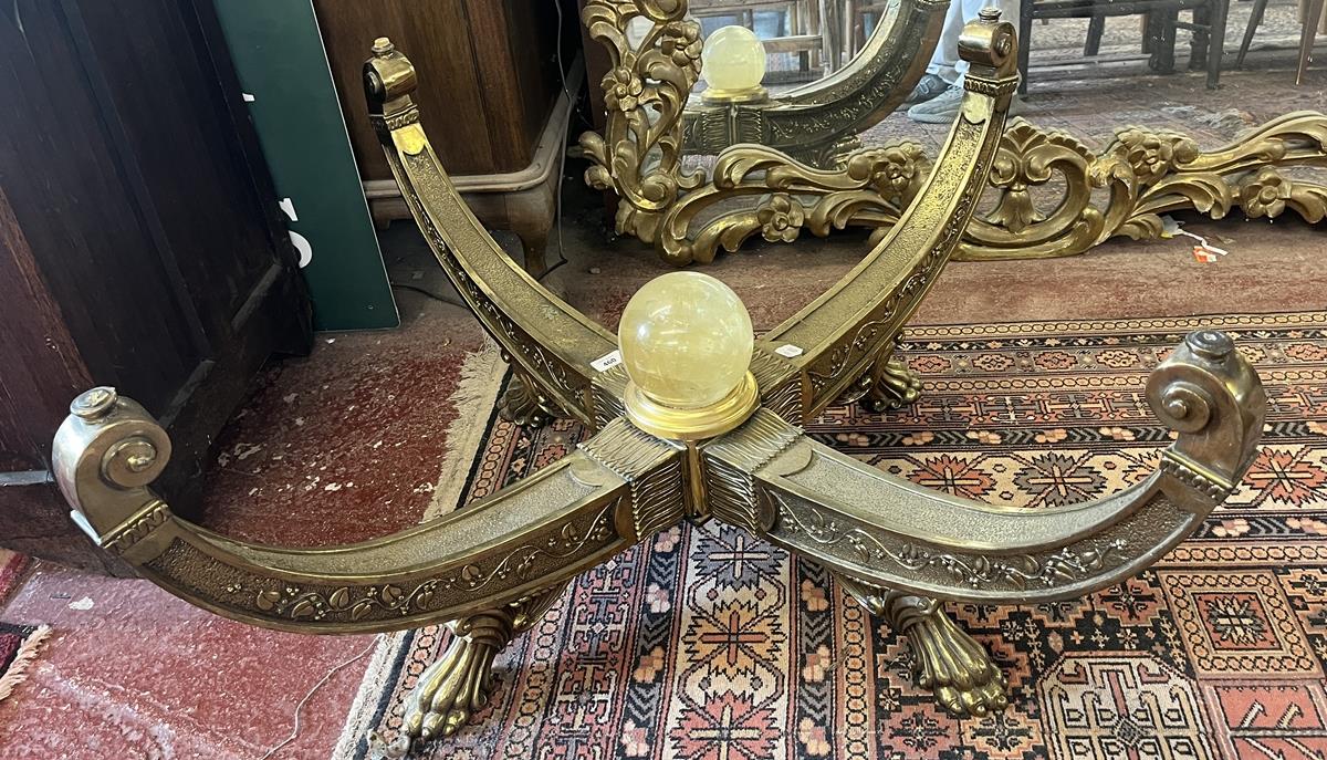 Ornate brass table base