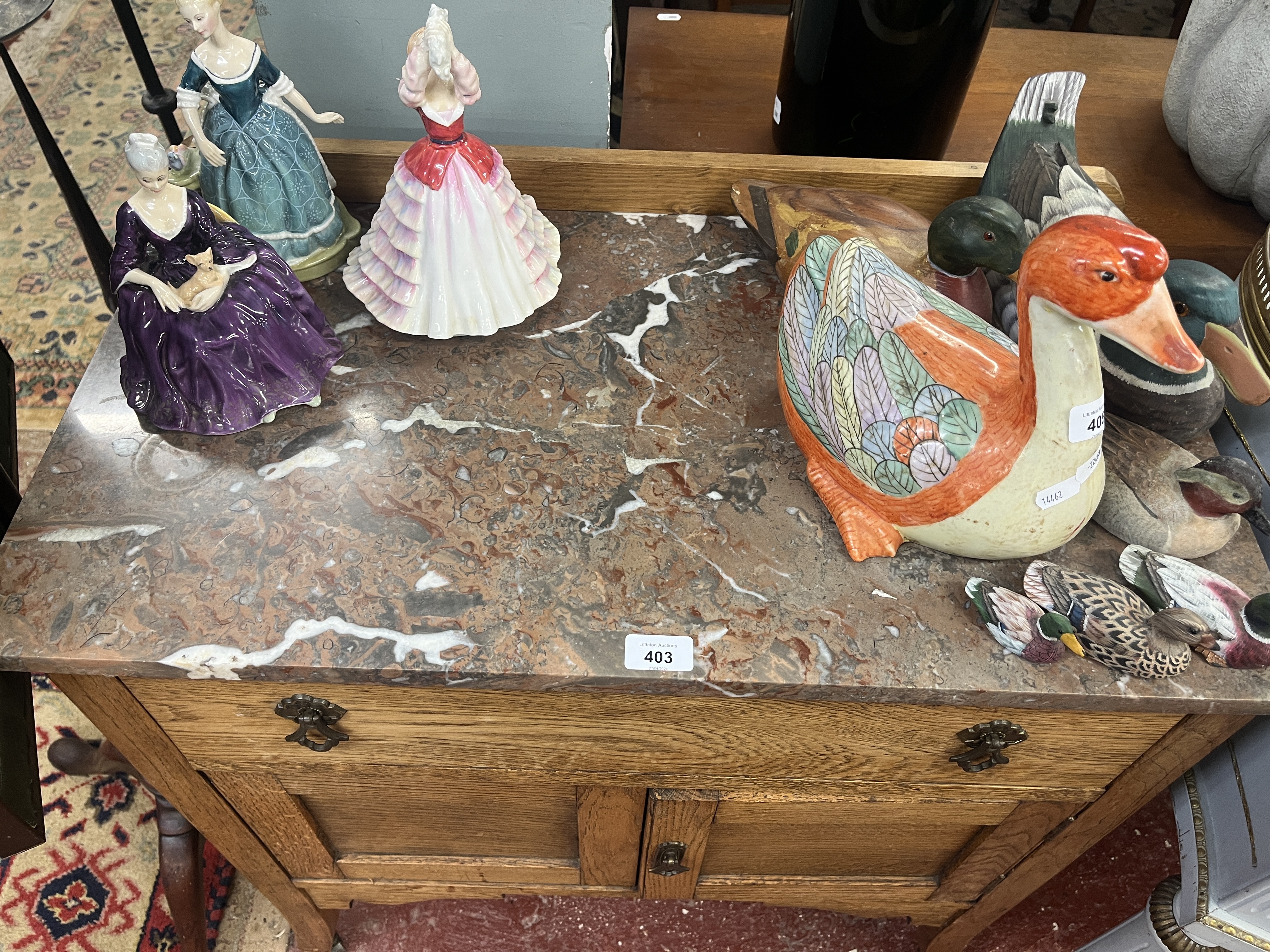 Marble topped washstand - Approx size: W: 76cm D: 43cm H: 86cm - Image 2 of 4