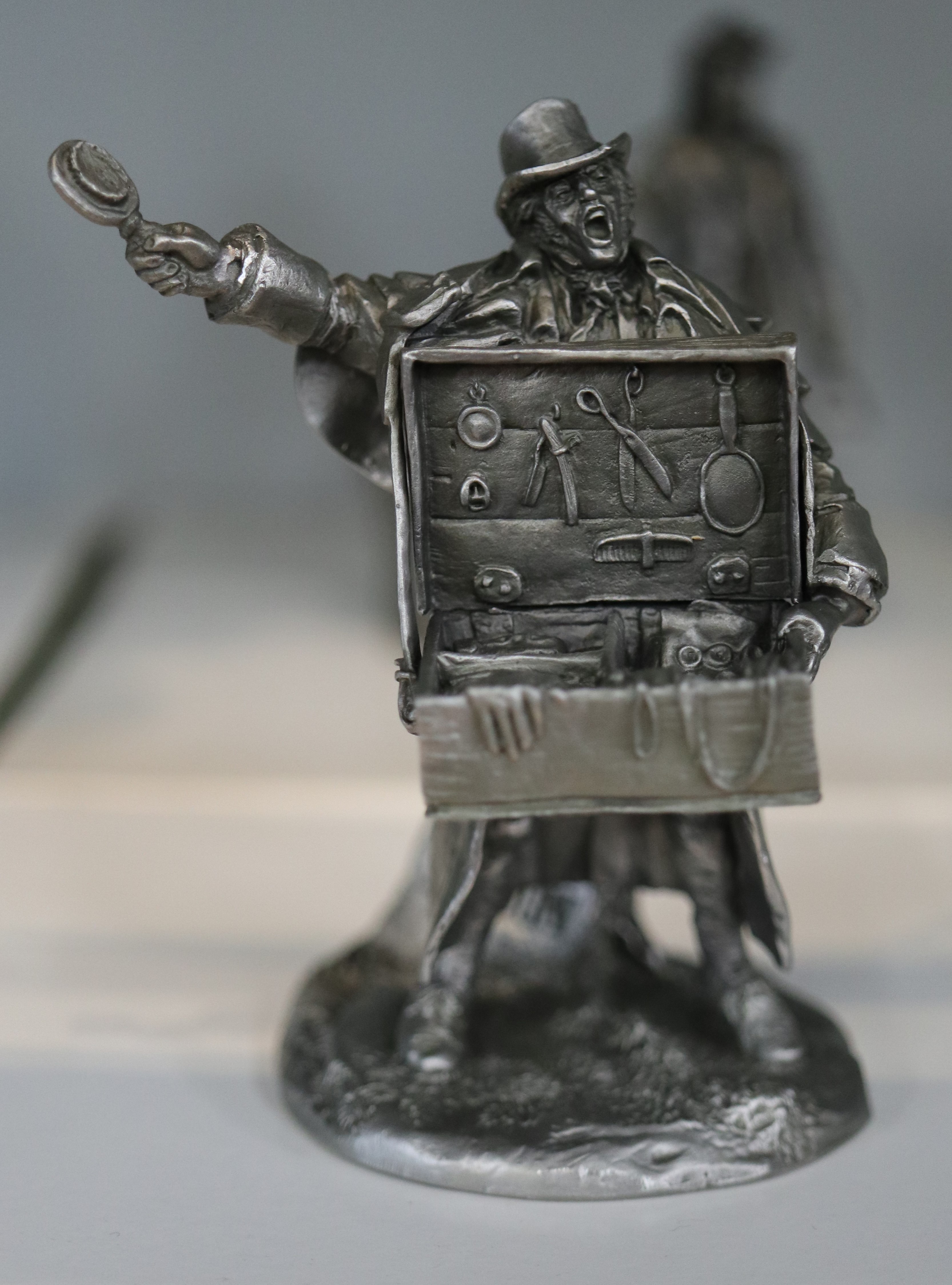 Complete collection of pewter figurines the Cries of London in original boxes - Image 9 of 13