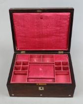 Rosewood jewellery box with mother-of-pearl inlay