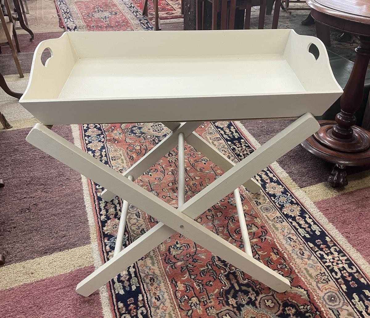 Painted butlers tray on stand