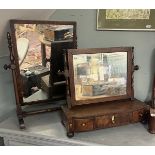 19th century vanity mirror together with a George the III 3 drawer vanity mirror