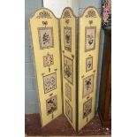 Decorative 3 fold dressing screen - Approx height: 160cm