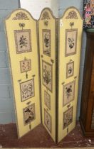 Decorative 3 fold dressing screen - Approx height: 160cm