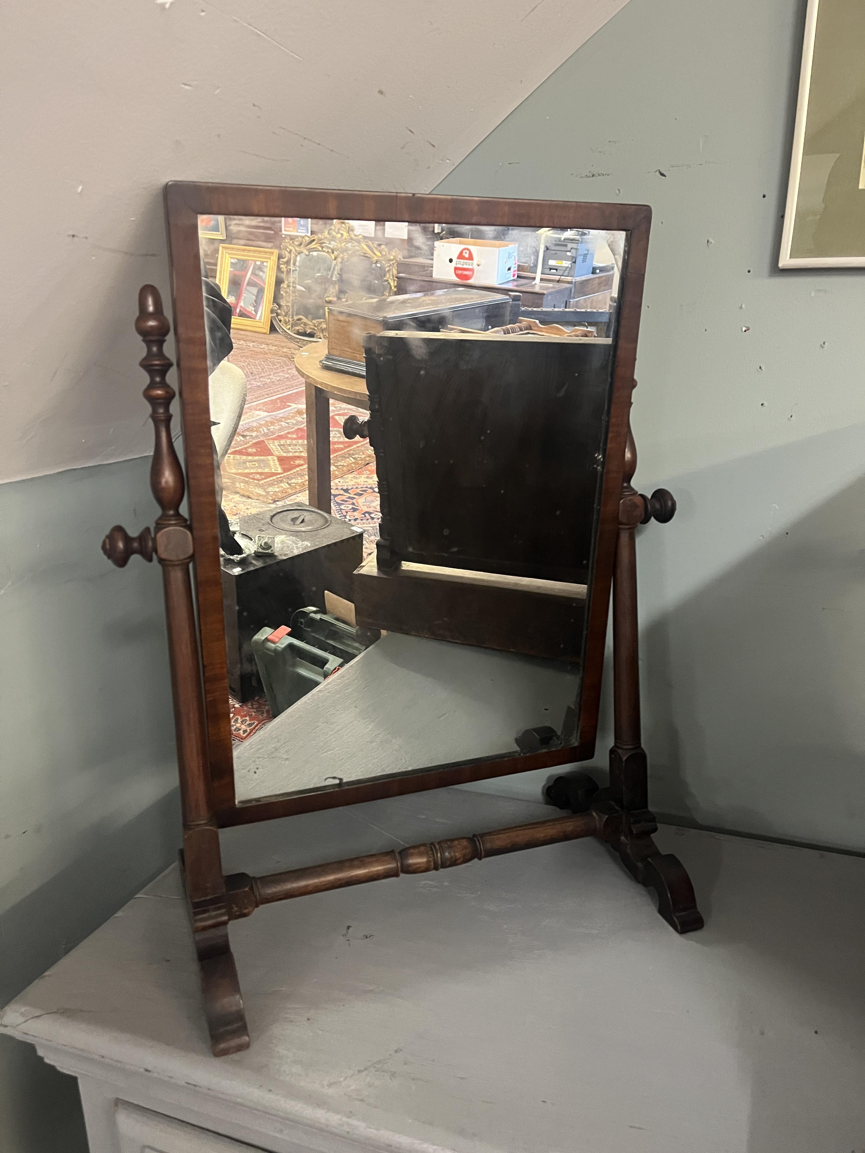 19th century vanity mirror together with a George the III 3 drawer vanity mirror - Image 3 of 3