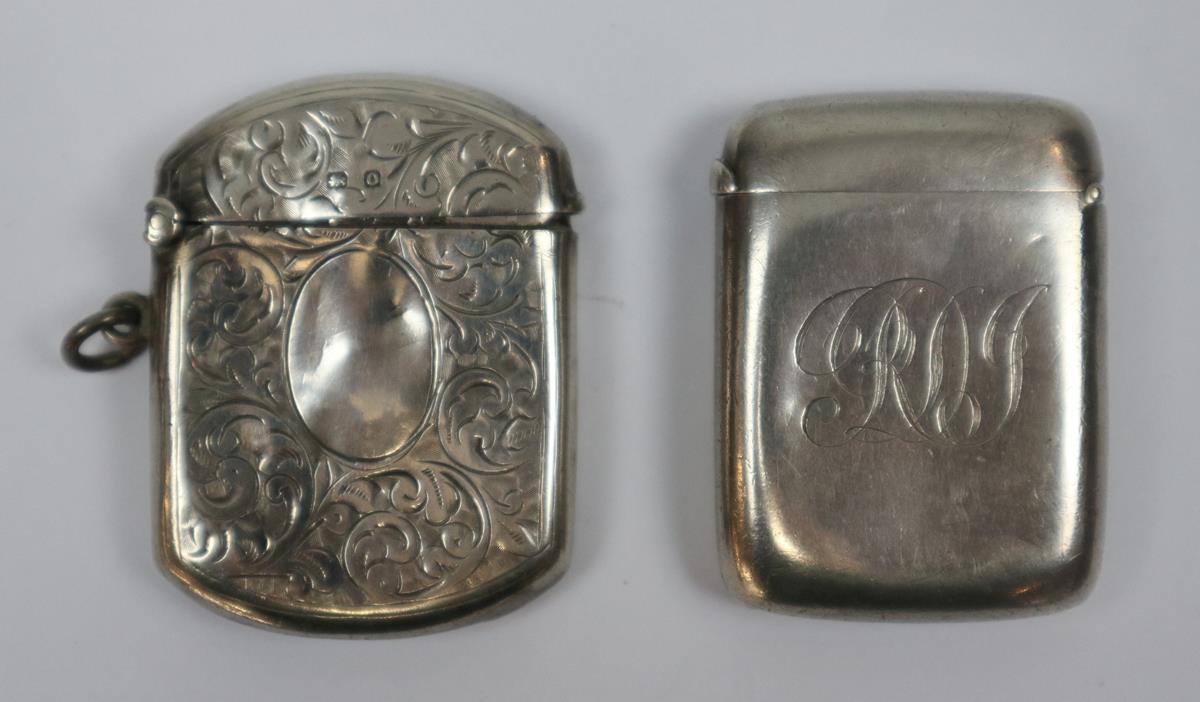 2 hallmarked silver vesta cases - Approx weight 58g