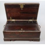 Brass bound stationery chest - Approx size: W: 48cm D: 29cm H: 20cm