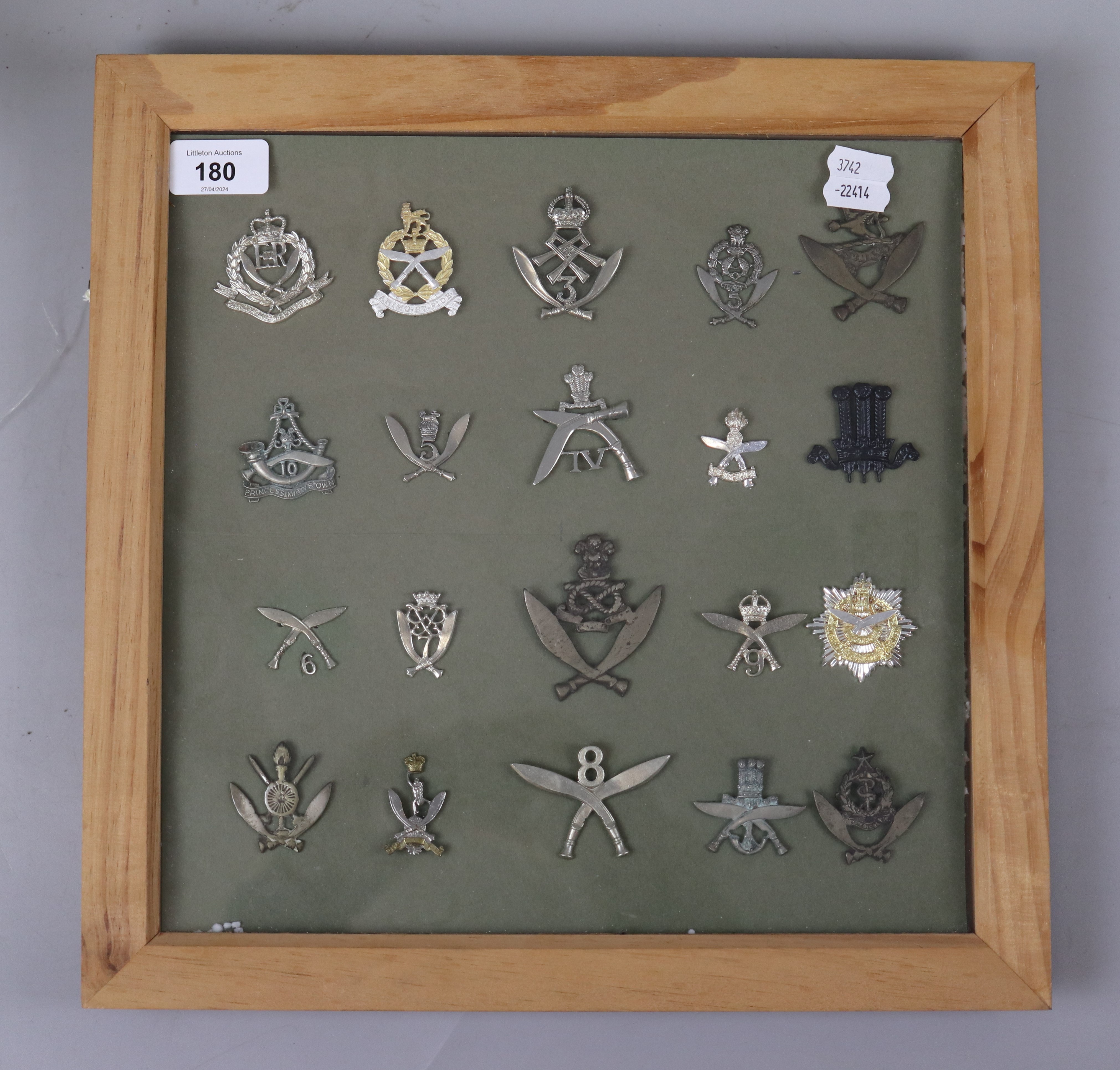 Collection of framed and loose military badges and buttons together with a model of a knights armour - Image 2 of 4