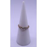 18ct gold diamond solitaire ring - Size J