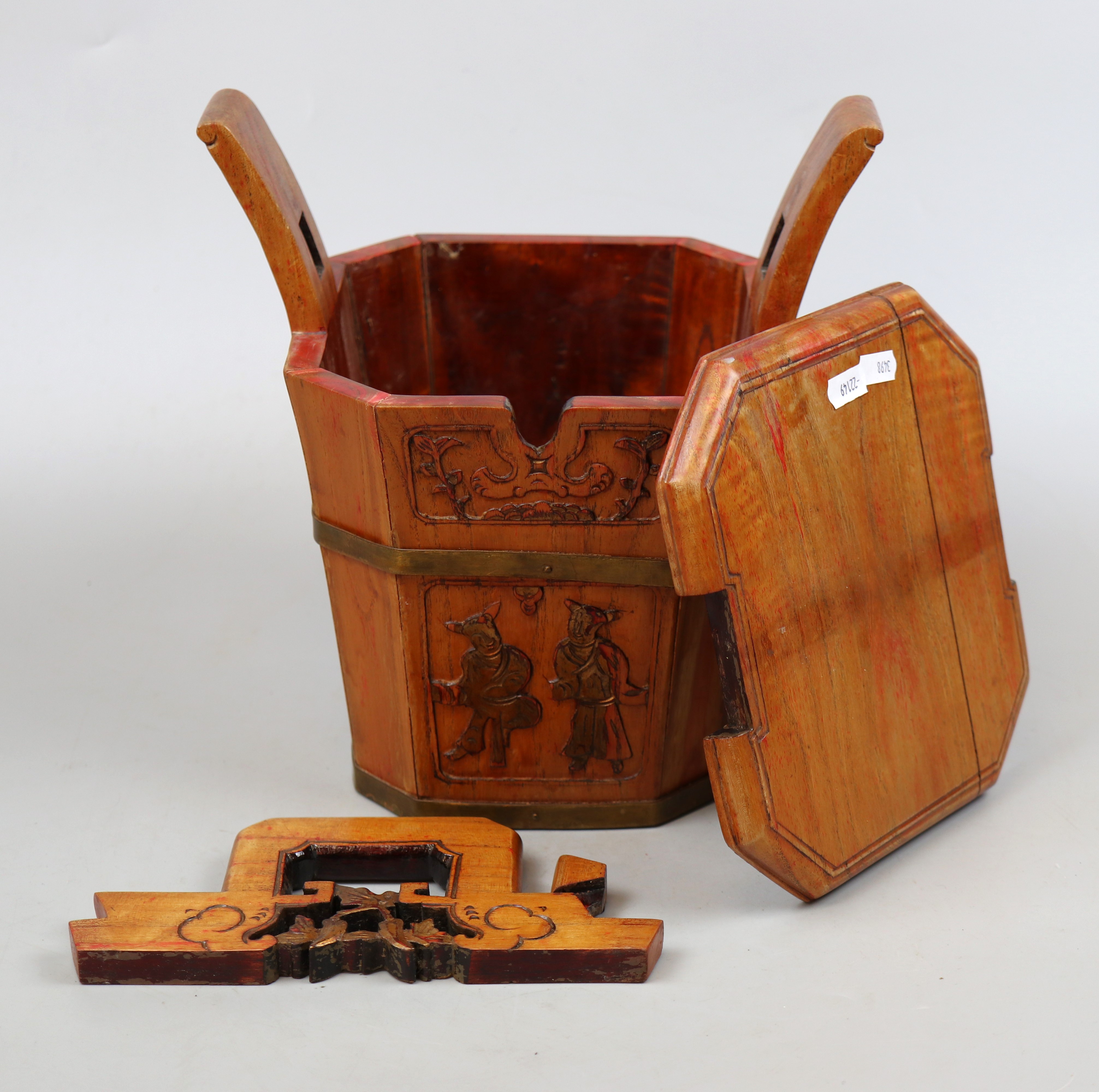 Chinese wooden rice basket - Image 5 of 6