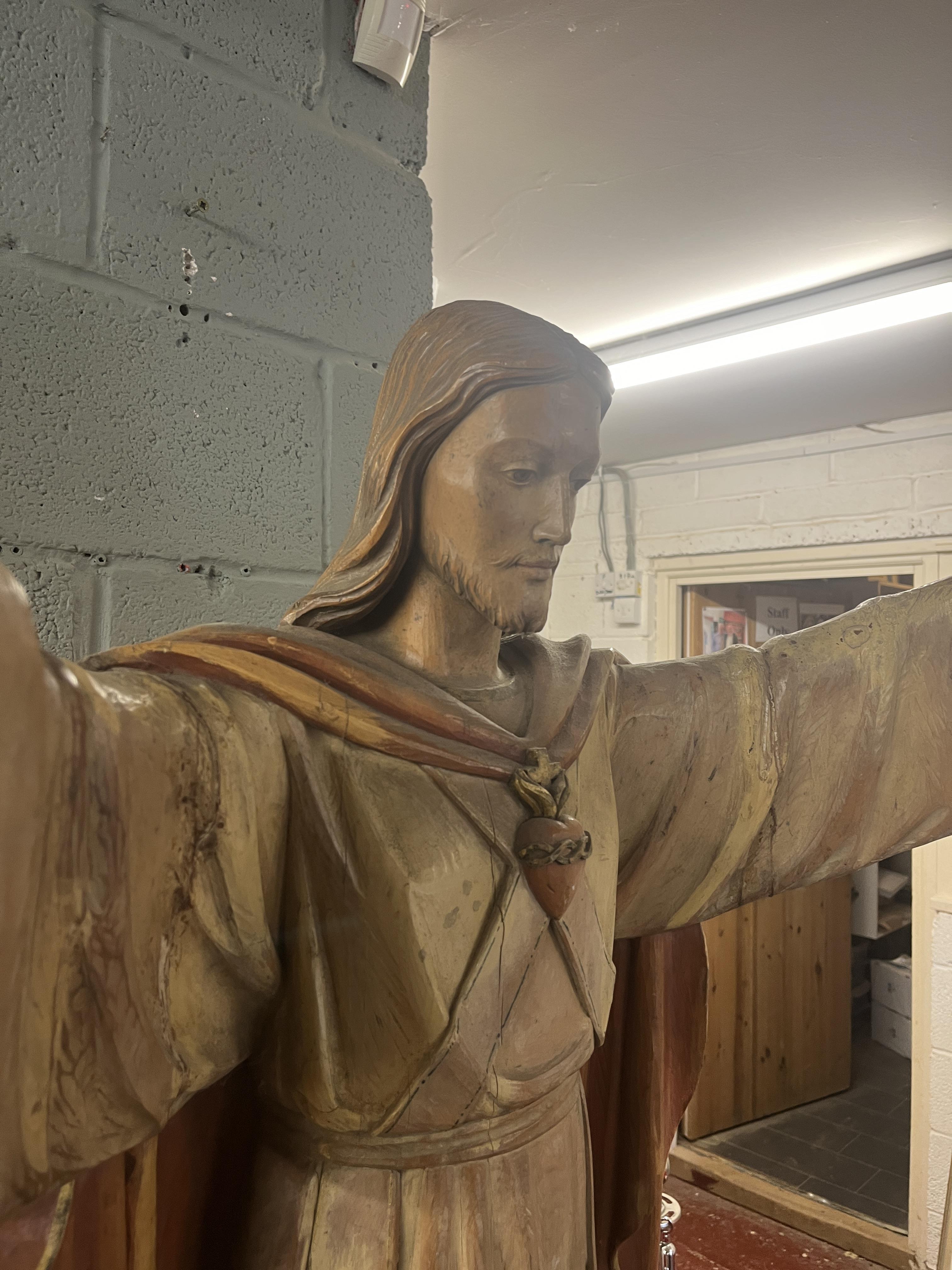 Large polychrome Christ on plinth - Approx overall height: 192cm - Image 3 of 4