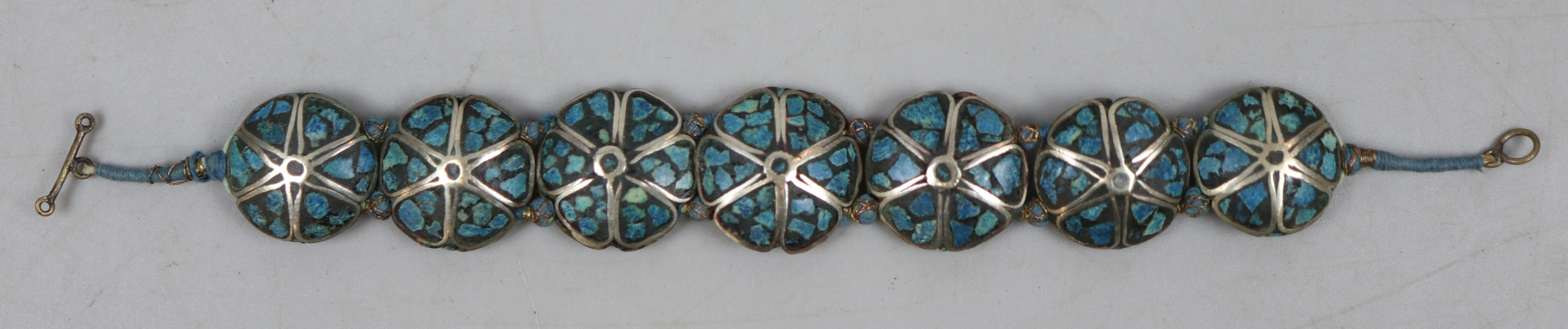 Vintage Himalayan / Tibet silver & turquoise necklaces - Image 5 of 7