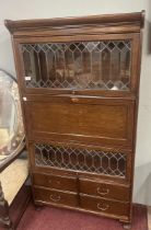 Globe Wernike style secretaire bookcase - Approx size: W: 87cm D: 36cm H: 163cm