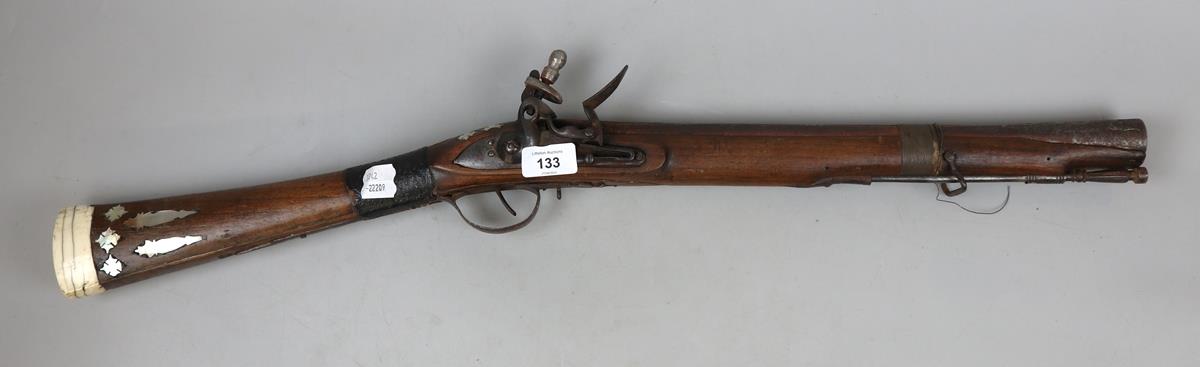 Antique blunderbuss inlaid with mother of pearl