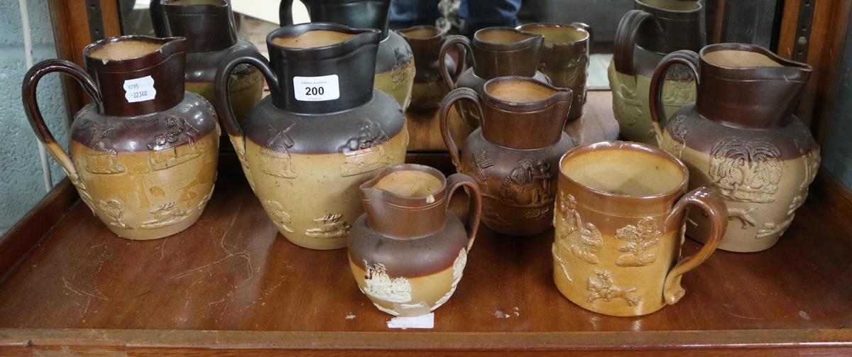 Collection of Doulton Lambeth stoneware jugs & tankards
