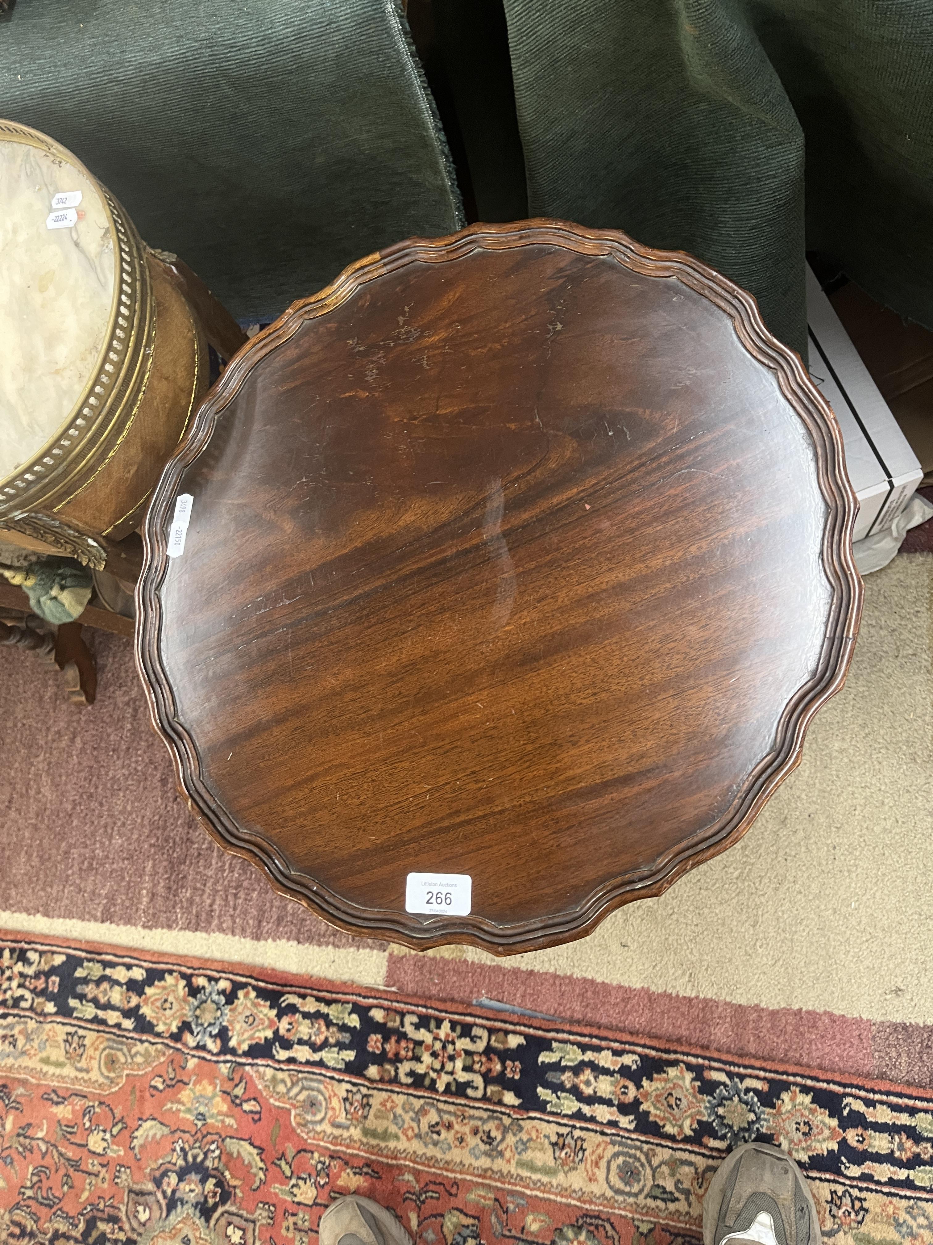 Mahogany pie crust wine table - Image 2 of 3