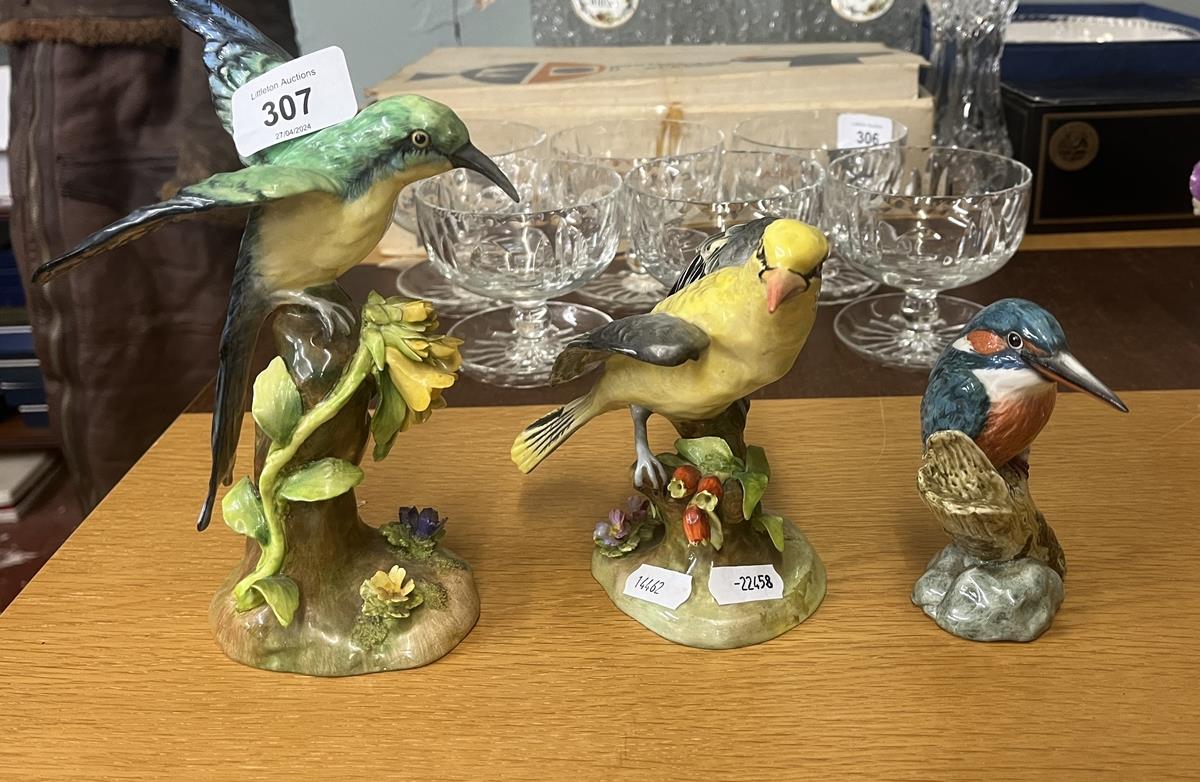 Bird figurines to include 2 Crown Staffordshire