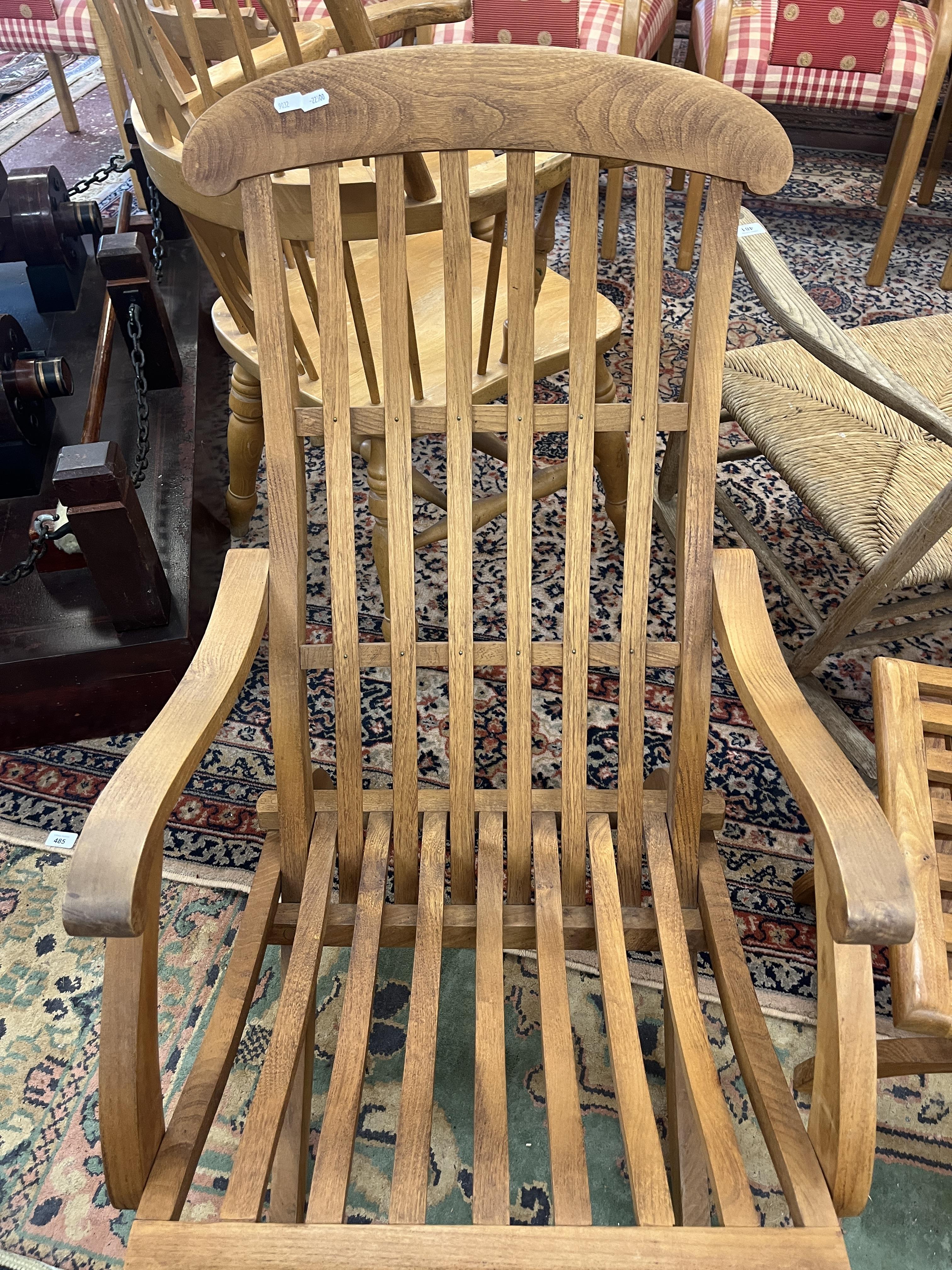 2 teak chairs & stool - Image 2 of 6