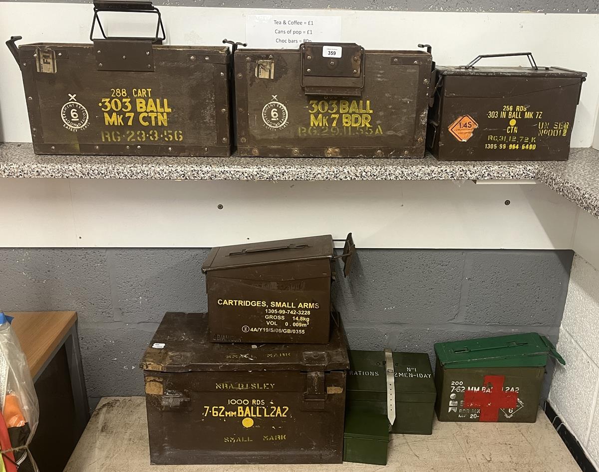 Collection of ammo boxes etc