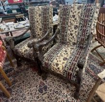 Pair of antique throne chairs