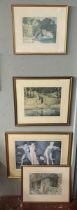 4 Russel Flint prints