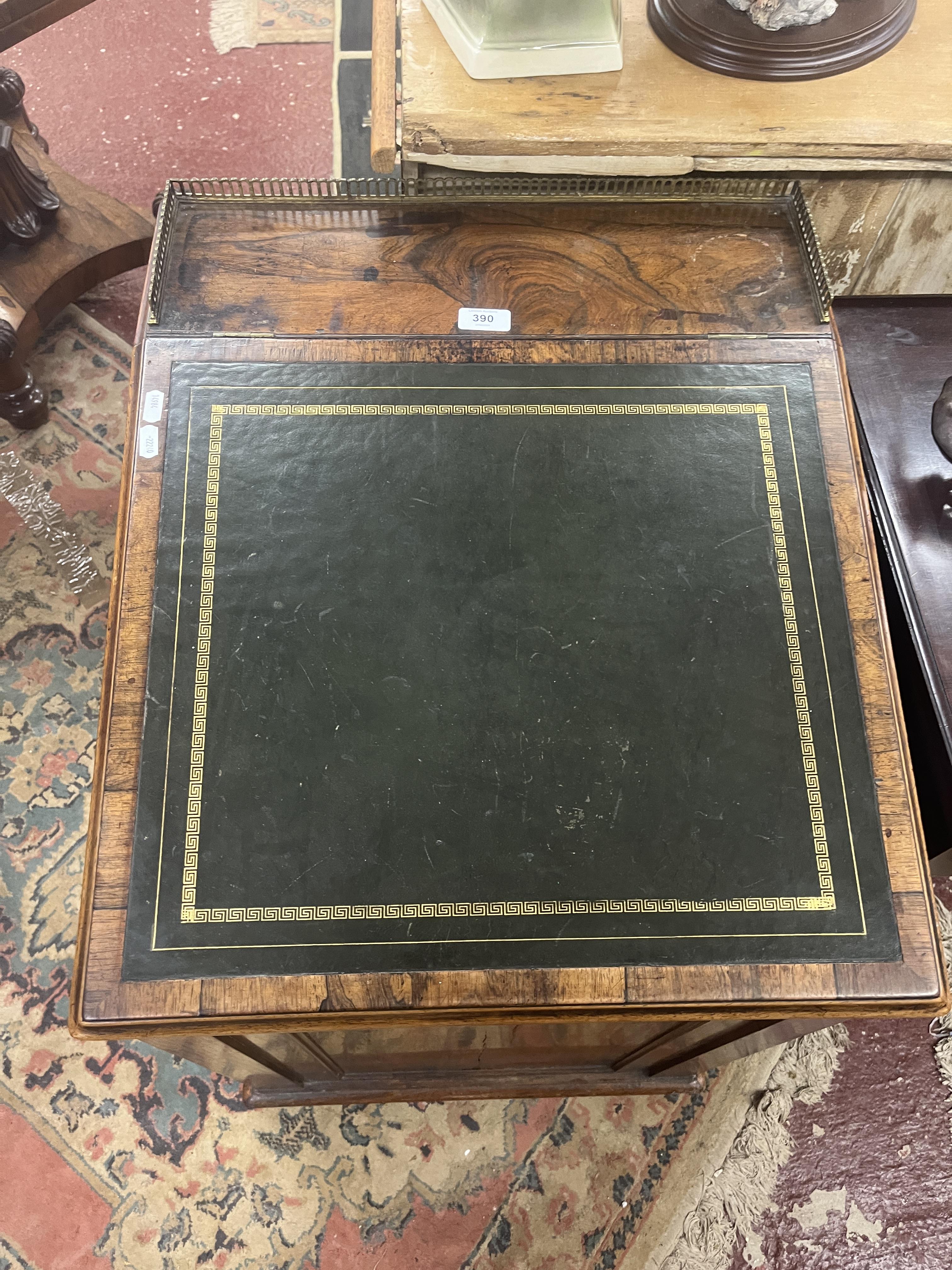 Rosewood sliding top Davenport Circa 1820 - Image 4 of 6