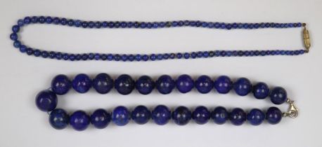 2 lapis lazuli bead necklaces