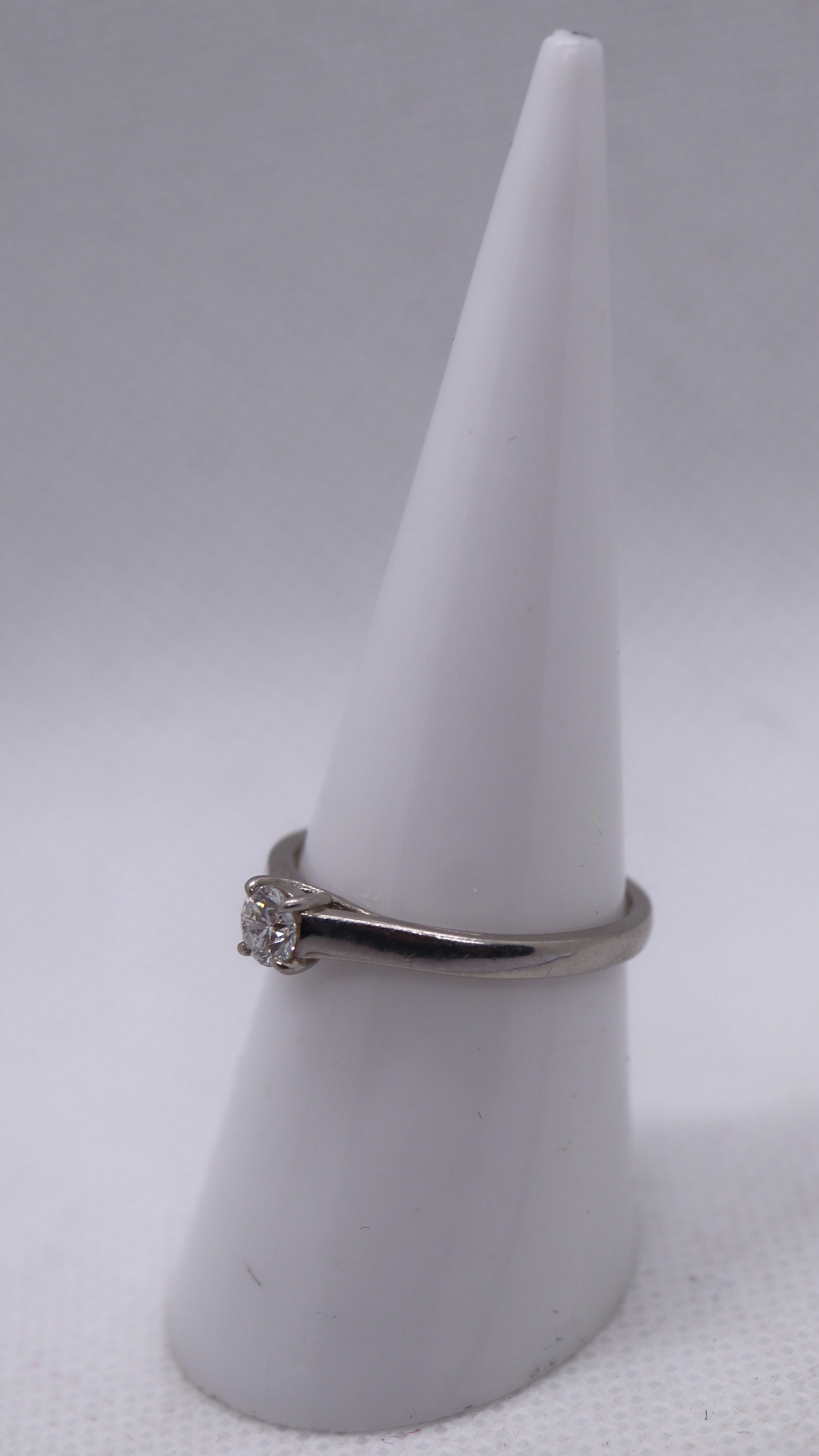 Platinum and diamond solitaire ring - Size N - Image 2 of 3
