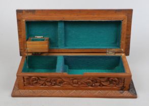 Hardwood carved jewellery box