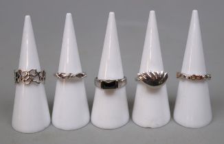 Collection of silver rings