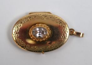 9ct gold stone set locket