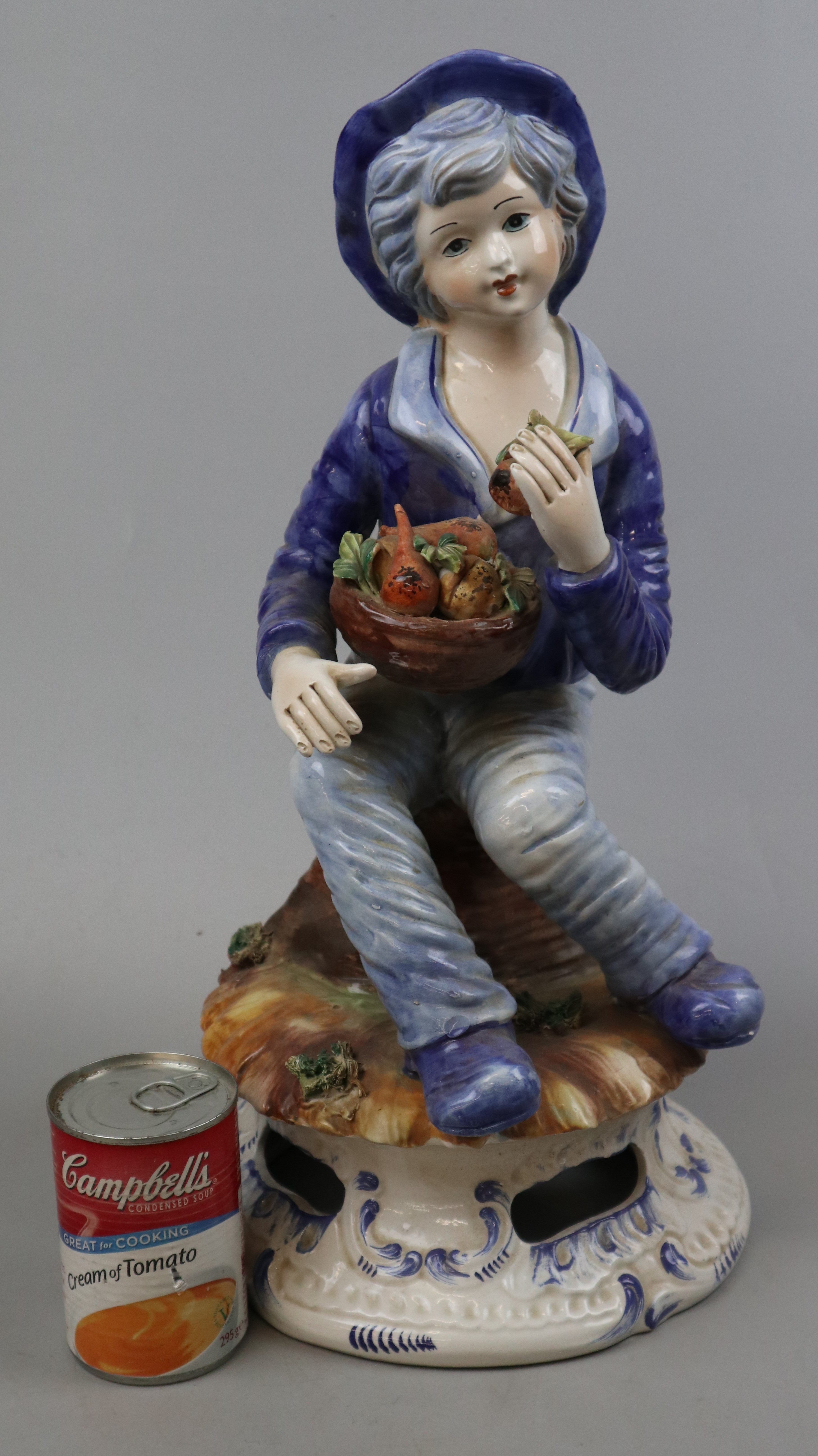 Large ceramic Capodimonte figure of a boy - Approx height: 45cm - Image 2 of 5