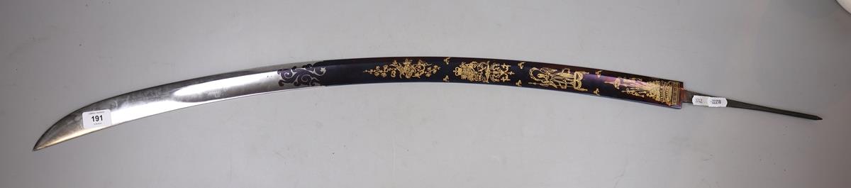 Craig & Co curved and decorated sword blade