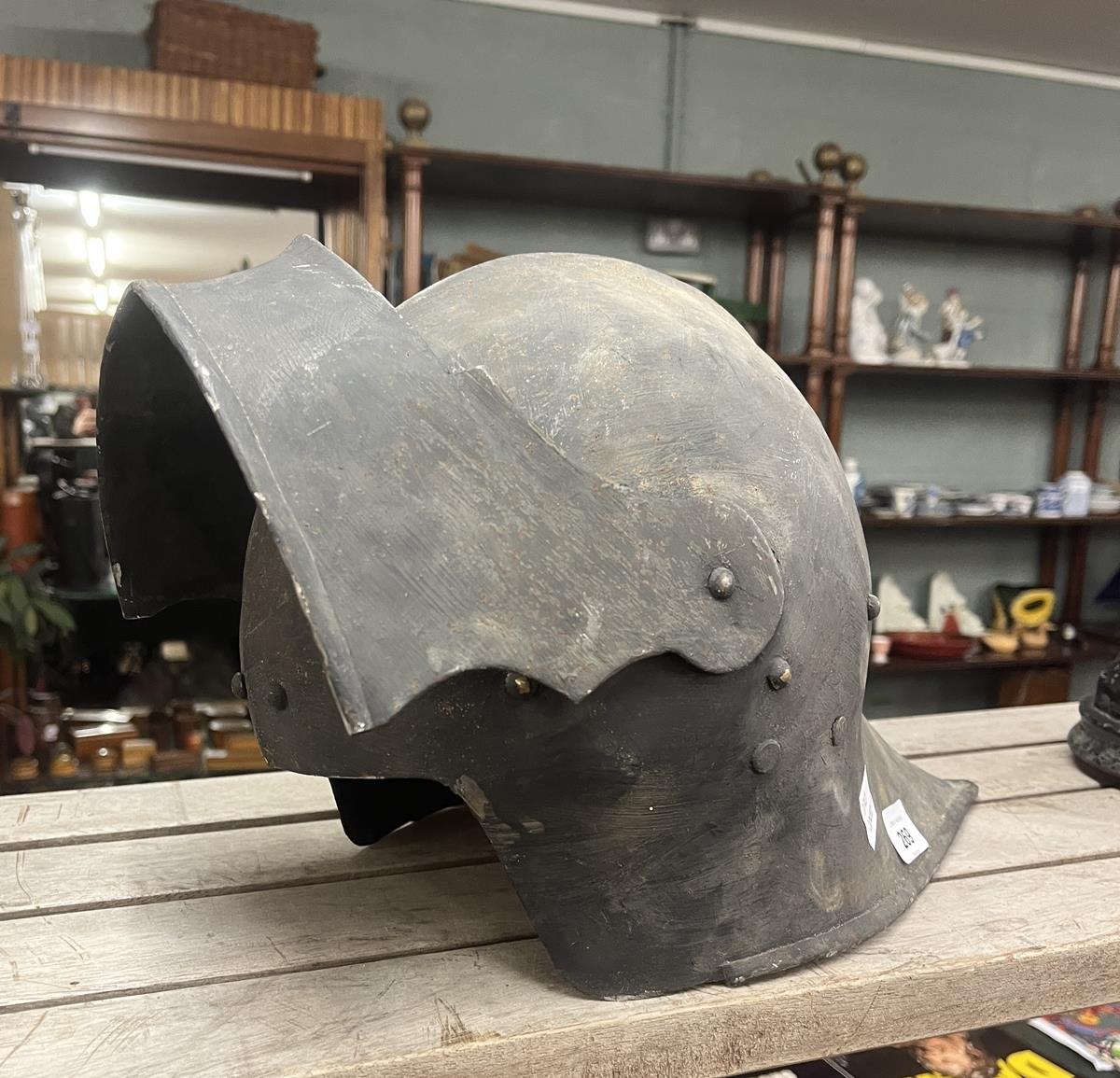 Reproduction medieval sallet style helmet